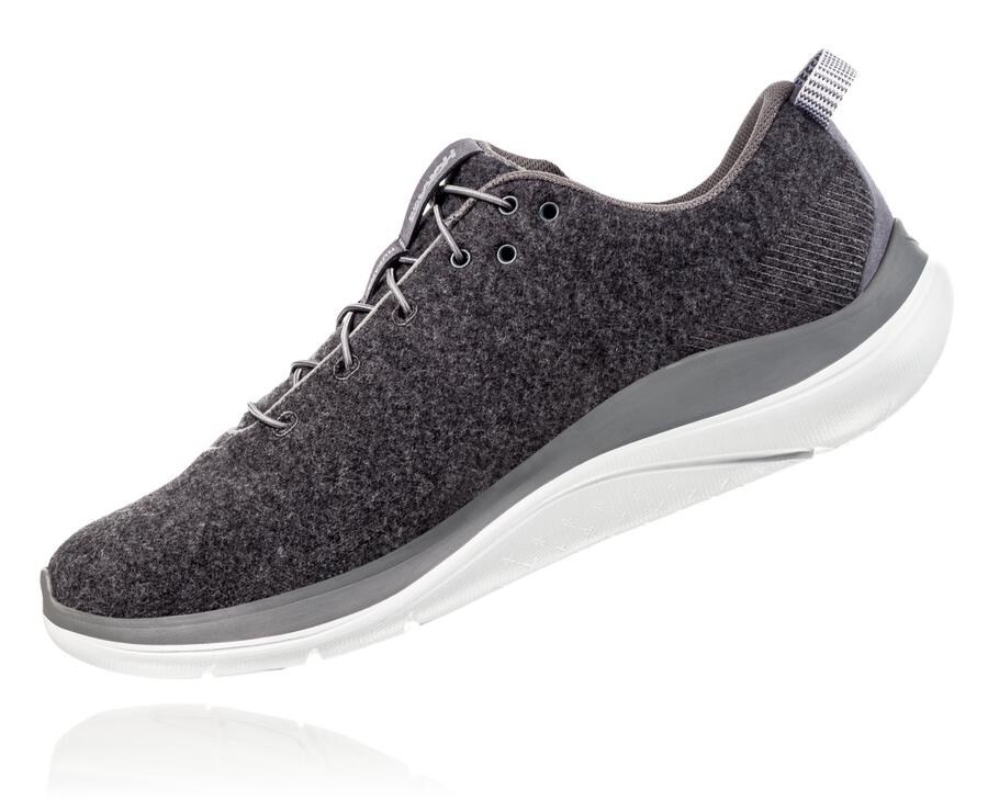 Hoka One One Hardloopschoenen Heren - Hupana Flow Wool - Grijs - IO6241809